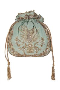 Bolsas Potli de trabajo con espejo de hilo bordado Premium, bolsos de mano de lujo para noche, bolsas de regalo elegantes, venta al por mayor, perfectos para bodas - Product Image 2