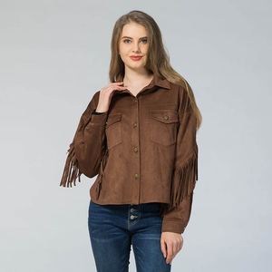 Chaqueta Vaquera Premium Personalizada para Mujer con Flecos, Hecha con Tela Suave y Duradera para un Uso Casual Cómodo y una Moda Moderna y Elegante - Product Image 2
