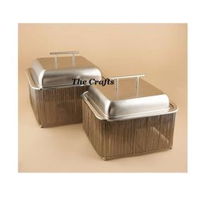 Atractivo Plato de Servir Clásico de Hierro y Acero de Alta Calidad para Exhibiciones de Buffet en el Hogar y Hoteles, Plato para Calentar Alimentos - Product Image 1