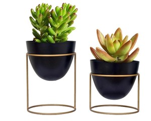 Manufacturing Wholesale Supplies Artificial Iron Gold Chrome Plated Floor Use Indoor <b>Plant</b> Pots - Product Image 5