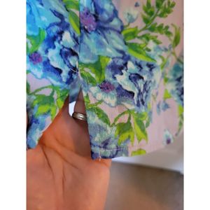 Vestido Slip de Lino Azul con Estampado Floral para Mujer, Talla XS, Estilo Dulce y Elegante, Cintura Elástica, Viscosa Transpirable, para Ocio y Club, Marca Wild Fable - Product Image 5