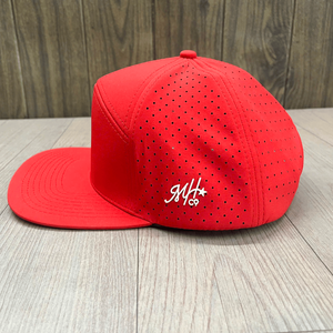 <b>Red</b> 6-Panel Snapback Cap Solid Color Mesh Breathable Unisex Casual Hat for Adults Spring Summer Outdoor Wear Baseball Cap - Product Image 5