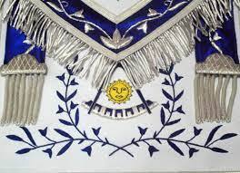 Delantal Masónico Regalia Lodge para Antiguo Maestro Masón, con Borde de Seda Azul, Cierre de Cremallera Plateado RAXINE, Bordado, Cadenas, Unisex, Forma de Almohada - Product Image 2