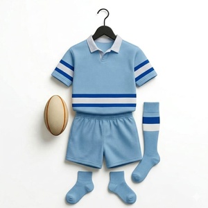 Ensemble complet d'uniformes de rugby avec maillot, short et chaussettes, conçu pour les écoles et les universités, respirant, antibactérien, séchage rapide - Product Image 3