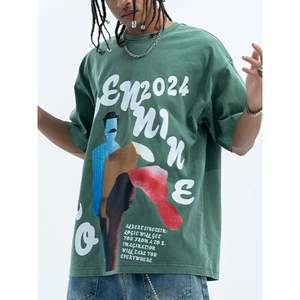 Camiseta Vintage 100% Algodón con Estampado de Arte Callejero, Estilo Urbano y Deportivo, Corte Holgado, Material Jersey - Product Image 1