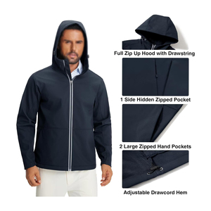 Blouson Bomber matelassé d'automne-hiver, doux, confortable, léger, respirant, vêtement d'extérieur, logo frontal, ajustable pour homme - Product Image 6