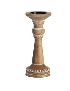 Juego de 2 portavelas de madera de mango rústico en blanco y plata hecho a mano para aniversario de boda o decoración navideña suministro de fábrica - Product Image 4