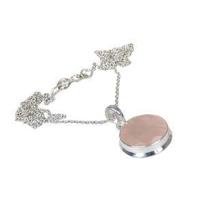 Colgante de piedras preciosas de Plata de Ley 925 de cuarzo rosa Natural de la mejor calidad de la India, regalo de piedra natal de octubre para su Colgante de Piedra - Product Image 1