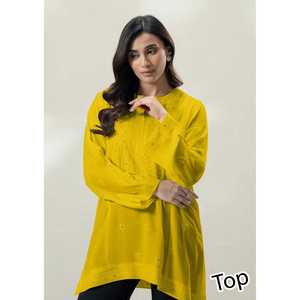 เสื้อผ้าชีฟองสำเร็จรูปทรง SEQUENCE TABKAR EMB KURTI/STITCHED TOP ฟรีไซส์ ราคา 1649 บาท/ตัว - Product Image 1