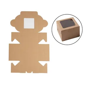 Environment Friendly Kraft Paper Cake And Pastry Cupcake Box Pastry Packaging Boxes Cupcake Paper Box