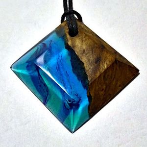Deluxe Style <b>Fashion</b> Wood Resin Pendant Necklace Customization logo and Customization Design Available - Product Image 6