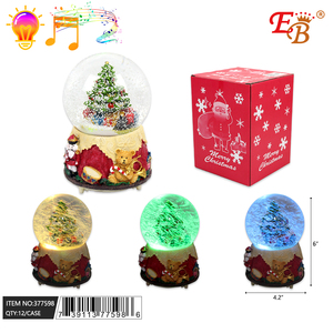12PCS/CS Bola de cristal de Navidad 4 \ "X6 \" con luz y sonido Globos elegantes para decoraciones festivas - Product Image 1