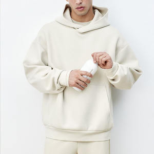 Sudadera con capucha de algodón 100% de alto gramaje para hombre, con logotipo bordado personalizado, 500 g/m², forro polar liso, bolsillo extragrande, venta al por mayor - Product Image 1