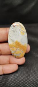 UDGEMS Natural Maligano Jasper piedra preciosa blanca y amarilla única piedra curativa estampada para la fabricación de joyas - Product Image 3