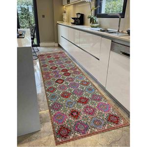 Tapis de couloir à motifs géométriques, tapis imprimé, antidérapant, entrée, design 3D, tapis en chenille - Product Image 3