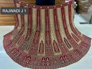 Elegante trabajo de lentejuelas pesadas nupcial Lehenga Choli con doble Dupatta estilo Rajwadi ropa de boda para fiestas de verano para pedidos a granel - Product Image 2