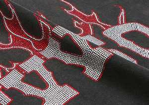 Camisetas de hip hop para hombre de gran tamaño personalizadas al por mayor, 100% algodón con estampado de diamantes de imitación, MOQ bajo - Product Image 5