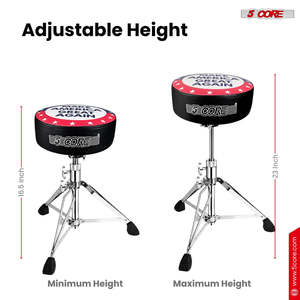 23 Adjustable 5-Core Drum Throne 4 <b>Padded</b> Iron Drummer <b>Stool</b> Seat 'Make America Great Again' Insignia for Musical Instruments - Product Image 3
