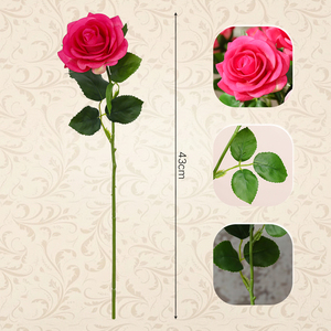 <span class=keywords><strong>Tige</strong></span> de rose artificielle <span class=keywords><strong>en</strong></span> latex hydraté effet toucher réel pour mariage, maison, vase, fête, événement, décoration florale - Product Image 4