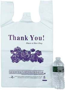 Bolsas de plástico PE duraderas para compras al por mayor, bolsas para camisetas con logotipo personalizado reutilizables, embalaje de agradecimiento, materiales reciclados de supermercado - Product Image 4