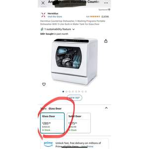 Hermitlux เครื่องล้างจานแบบพกพาอัตโนมัติ5โปรแกรมสแตนเลสสำหรับใช้ในครัวเรือน - Product Image 4