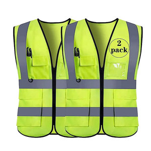 เสื้อกั๊กนิรภัยแบบมีซิป กระเป๋าซิป สะท้อนแสงสูง เสื้อทำงานแบบ Bomber  เสื้อกั๊กนิรภัยมาตรฐาน ANSI Class 1  โลโก้กันน้ำ ทนทาน - Product Image 1