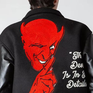 Veste universitaire ajustée professionnelle pour hommes en qualité supérieure Produit le plus vendu Col montant Vestes universitaires pour hommes - Product Image 3