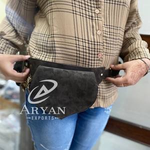 Nuevos bolsos de cintura con múltiples bolsillos de cuero de ante hechos a mano Real con correa ajustable, riñoneras de utilidad de cuero Unisex con estilo - Product Image 1