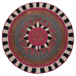 Table de luxe décorer perles de rocaille broderie napperon pur à la main perlé broderie napperon nouveau par la mode glowin - Product Image 5