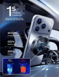 Adaptateur LISEN 95W, <span class=keywords><strong>Chargeur</strong></span> Magnétique de Voiture 25W Qi2.2 à Charge Rapide Sans Fil avec Ventilateur de Refroidissement pour <span class=keywords><strong>iPhone</strong></span> 17 Pro Max, Utilisation en Voiture et en Extérieur - Product Image 6