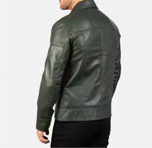 Veste en cuir d'agneau pour hommes à la mode veste en cuir pour hommes veste en cuir - Product Image 2