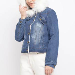 2024 Pakistan fabricant fait à manches longues coton Spandex femmes Denim veste mode vêtements à la mode femmes Denim veste - Product Image 3