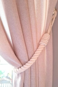 Abrazaderas para Cortinas de Cuerda de Algodón Blanco, Hechas a Mano, Elegantes, Decoración Natural para Ventanas - Product Image 1