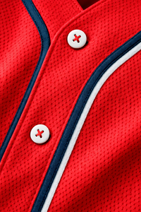 Camiseta de Béisbol Roja Personalizada con Botones, Lisa, Transpirable, de Secado Rápido, con Malla, Uniforme de Equipo - Product Image 5