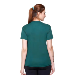 Camiseta deportiva informal de alta calidad para mujer, camisetas blancas, camiseta con logotipo personalizable en blanco de algodón 100% para mujer - Product Image 3
