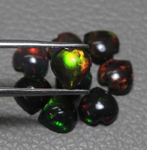 Lot en gros de cabochons en opale noire de qualité AAA en forme de cœur pour la fabrication de bijoux sur mesure, pierres précieuses en forme de cœur pour fournisseur, fabricant d'opale de Jaipur - Product Image 1