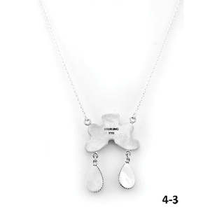 Collier artisanal Southwest Golden Hills tendance en lapis-lazuli, argent sterling et acier inoxydable, avec motifs floraux et numériques - Product Image 4