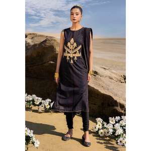 Traje de 3 Piezas sin Coser de Satén Bordado con Hilo Teñido Jacquard MJ-42037 - Product Image 5