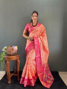 Sarees en soie Dola de style culturel gujarati les plus récents et exclusifs pour les fêtes quotidiennes et de bureau. - Product Image 5