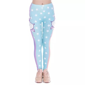 Women's High Waist <b>Tie</b> <b>Dye</b> Yoga <b>Leggings</b> Full Length Sublimation Printed Four-Way Stretch Spandex Polyester Pants - Product Image 3