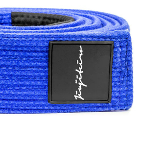 Ceinture de Jiu-Jitsu Brésilien Premium BJJ Pro Bleue Double Noyau Coton Tissage Perlé Ceinture d'Entraînement - Product Image 4
