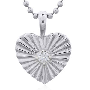 Colgante Radiant de Plata de Ley en Forma de Corazón con Centro de Circonita Cúbica - Product Image 1