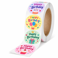 Autocollant rond adhésif imperméable personnalisé pour anniversaire, pour la décoration de fête et de cadeaux