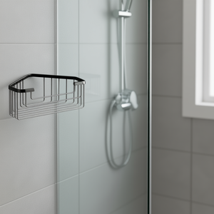 Porte-savon d'angle noir mat pour douche en fil d'acier inoxydable au design élégant – Accessoire de salle de bain et toilettes - Product Image 3