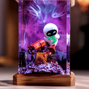 Lampe en époxy personnalisée, lampe en résine époxy, lampe en résine époxy personnalisée, lampe en bois et résine, veilleuse personnalisée, cadeau fait main, Halloween - Product Image 6