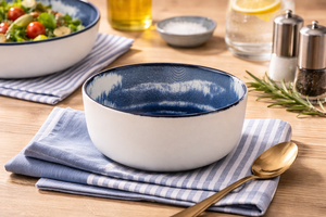 Set di 6 Ciotole in Ceramica Rotonde Regolari con Smalto Reattivo, Design Wabi Sabi, Decorazione Digitale Lucida in Rilievo, Ermes di Excelsa - Product Image 3