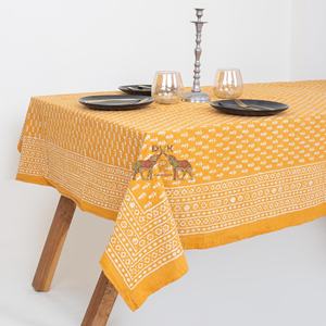 Nouvelles nappes rectangulaires en coton imprimé floral Dabu personnalisées pour les mariages, les fêtes et les décorations extérieures - Product Image 6