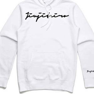 Sudadera con capucha Core Signature blanca para hombre, mezcla de algodón y poliéster pesado, ajuste regular, aislada y cómoda para uso diario - Product Image 2