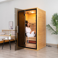 Nouvelle conception de sauna infrarouge intérieur à vapeur pour 2 personnes, sauna infrarouge en bois de cèdre, hammam