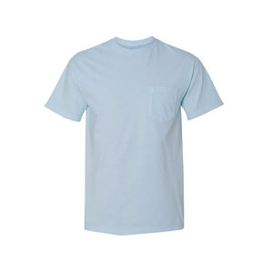 Custom Logo Round Neck Pigment Dye <b>Men</b> T <b>Shirt</b> Breathable Chest <b>Pocket</b> <b>Men's</b> T-<b>shirts</b> - Product Image 5